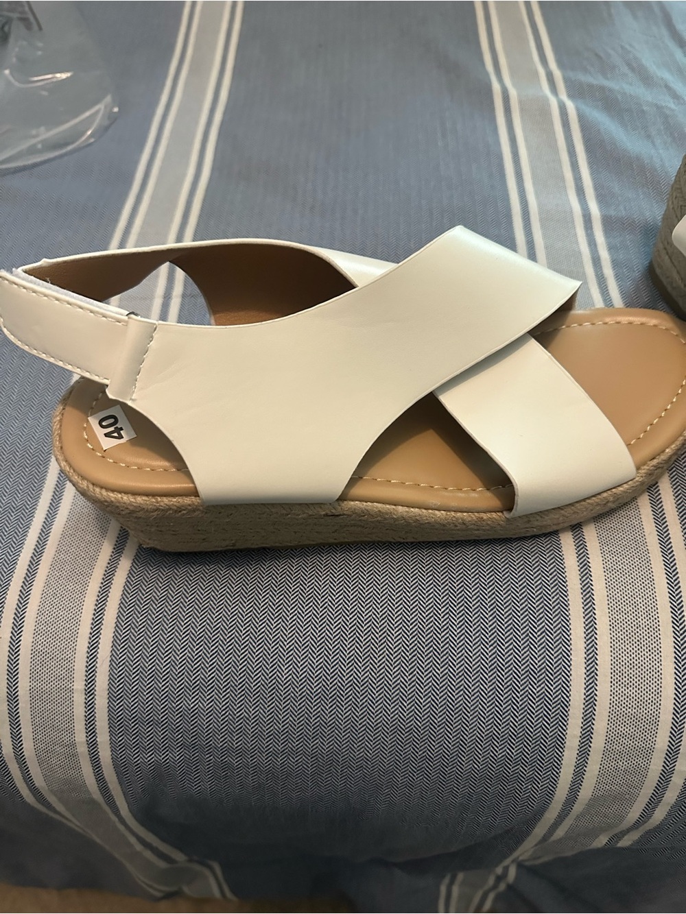 Women's White Espadrille Slingback Sandal